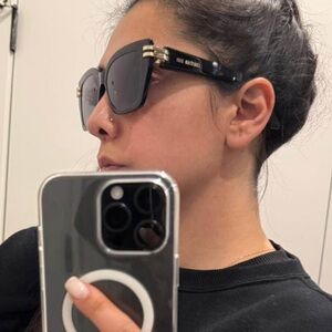 Dior Black Sunglasses with Gold Accents